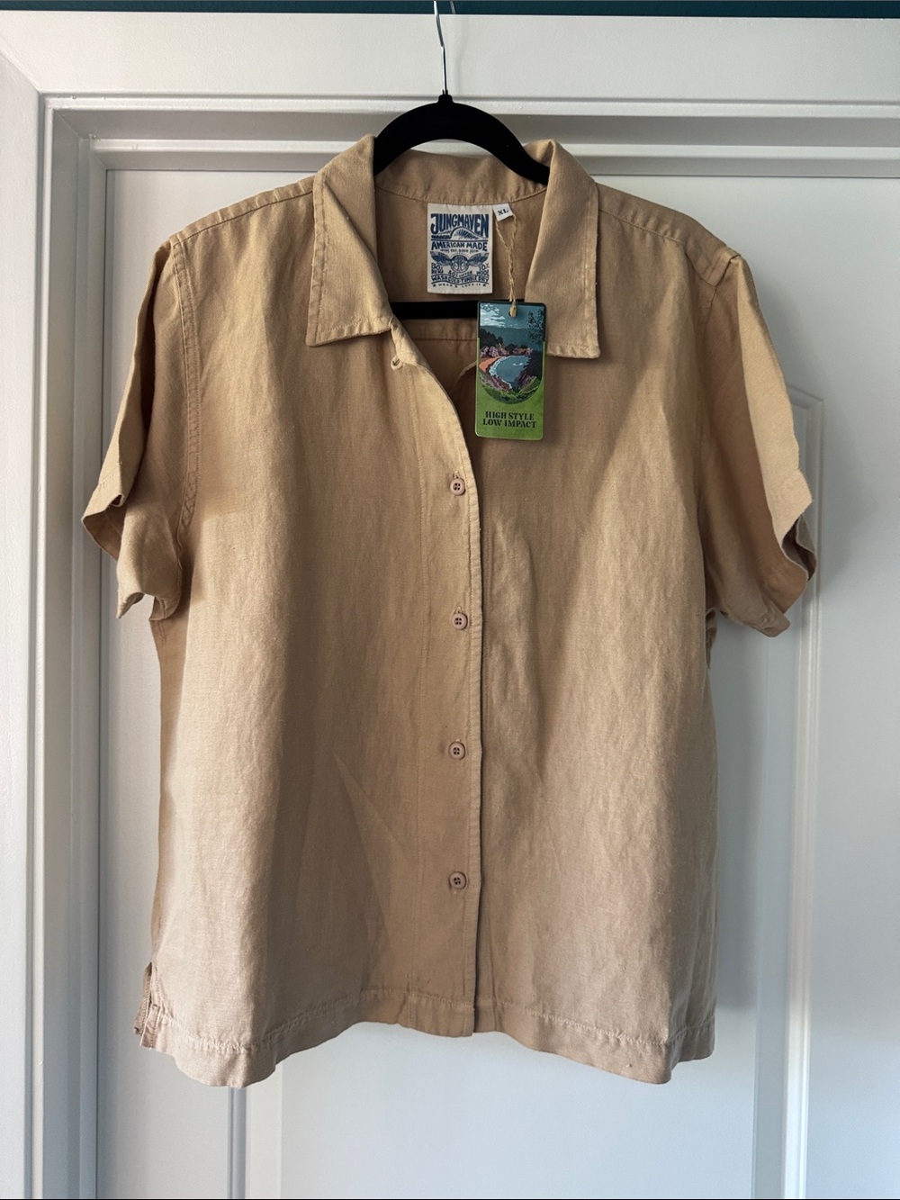 Jungmaven Althea Short Sleeve Button-Up Shirt - XL wool/hemp/cotton NWT